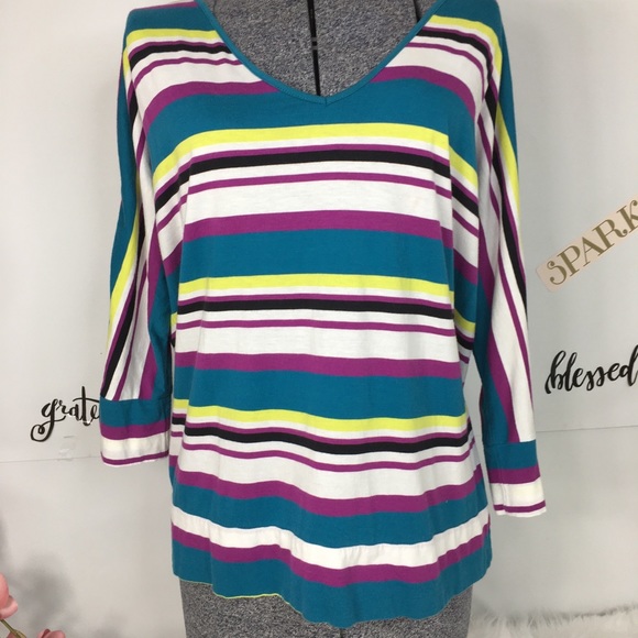 Torrid Womens Striped Top Plus Size 1 1X Open Back - Picture 10 of 12